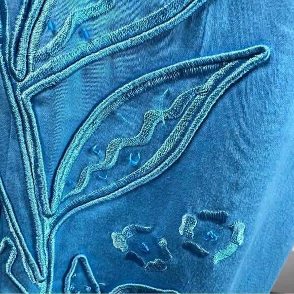 Sz 2 Cache Blue Beaded & floral Embroidered Short Skirt - Picture 11 of 11